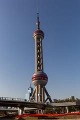 Oriental Pearl Tower in Shanghai illuminated at night