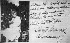 Louise Duemont actress and theater director in garden at villa Drengenburg in Urdenbach Düsseldorf