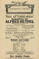 Commemorative matinee for Alfred Rethel with exhibition at Schauspielhaus Düsseldorf on March 6, 1910