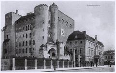 Düsseldorf Karl-Theodor-Straße and Kasernenstraße intersection with Schauspielhaus theater in 1908