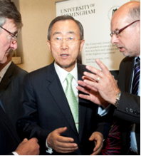 Ban Ki-moon speaking at Birmingham University in June 2009