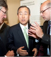 Ban Ki-moon speaking at Birmingham University in June 2009