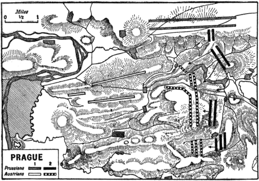 Depiction of the Battle of Prague during the Seven Years' War in 1757