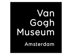 Van Gogh Museum logo featuring stylized yellow brush strokes forming a V and G