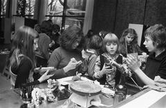 Children and elderly engaged in creative activities during the 10-day event at Vincent van Gogh Museum in Amsterdam, 1975
