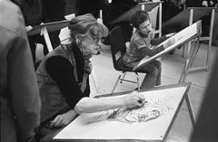Model drawing workshop for all ages during Creative 10-day event at Vincent van Gogh Museum in Amsterdam on January 3, 1975