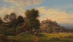 Exterior view of Schloss Hollenegg castle surrounded by greenery