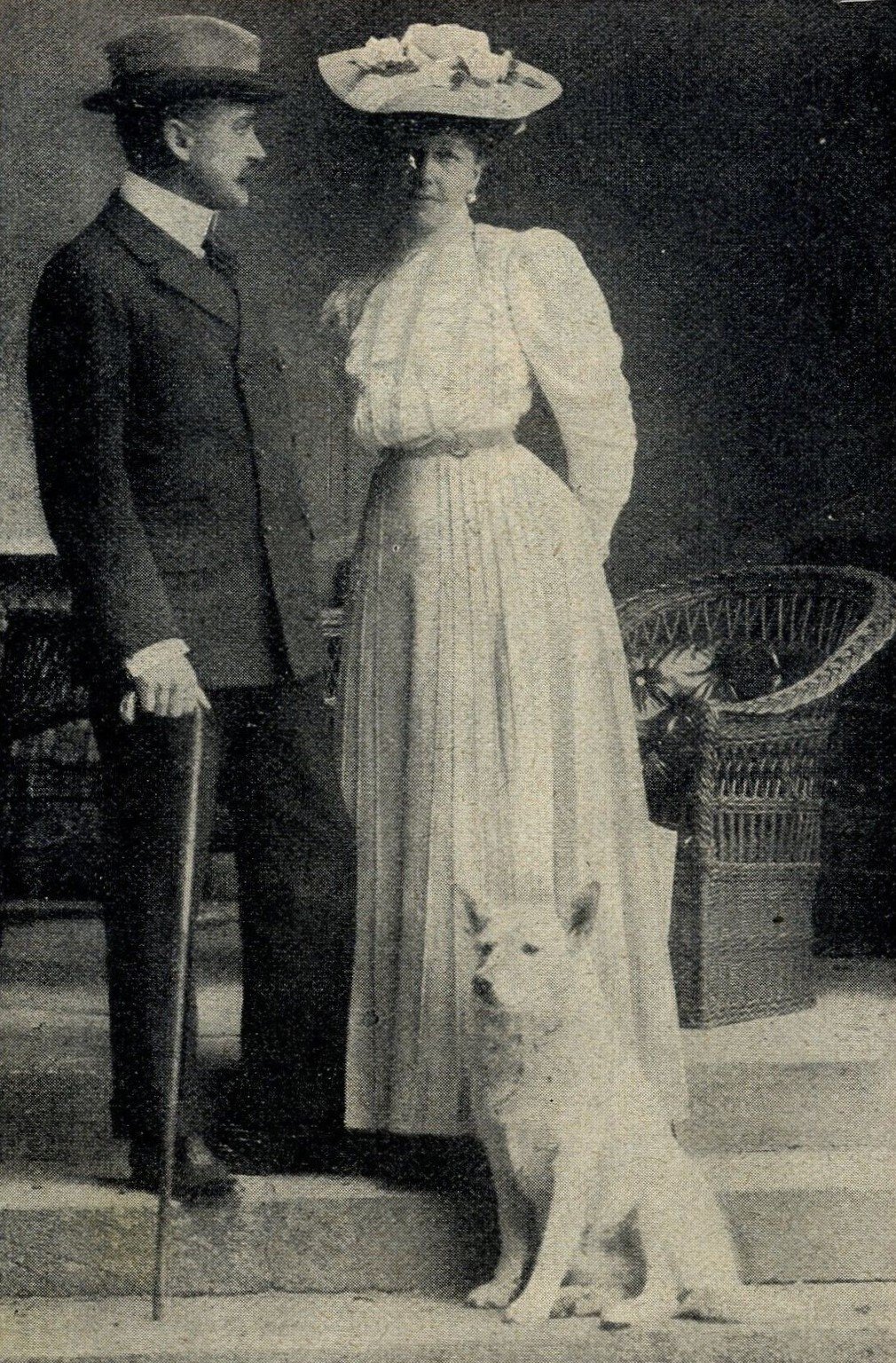 Count Elemér Lónyay with Princess Stéphanie of Belgium at Oroszvar Castle in 1906