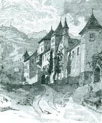 Historical cultural heritage monument Ansitz Klebenstein in South Tyrol around 1885