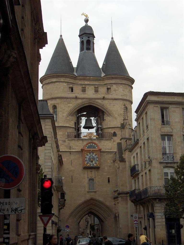 La Grosse Cloche bell tower in Bordeaux, France with a clear sky