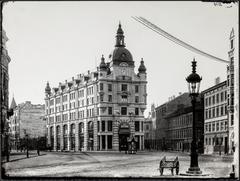 Historic view of Stureplan 3 building in Stockholm around 1900