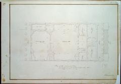 Architectural plan of the principal story of the 2nd Bank of the United States building in Philadelphia