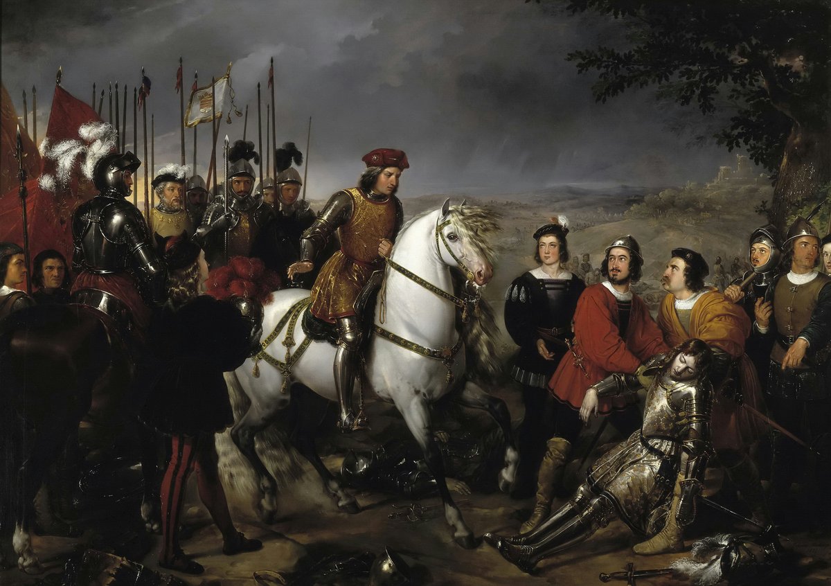 Gonzalo Fernández de Córdoba, the Great Captain, observing the body of the Duke of Nemours after the Battle of Ceriñola