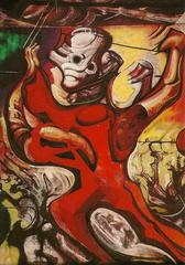 Mural painting by David Alfaro Siqueiros at Polyforum Cultural Siqueiros in Mexico City