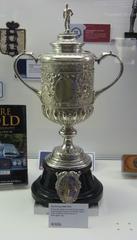 The oldest surviving FA Cup trophy on display at the National Football Museum in Preston