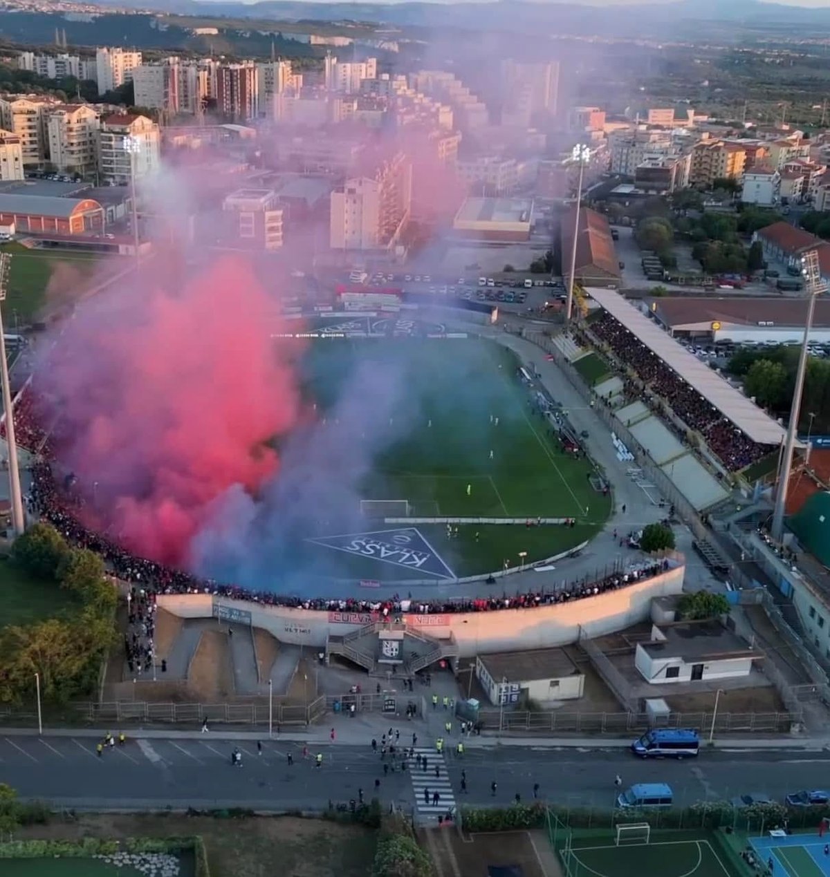 Aerial view of Stadium Vanni Sanna during daytime