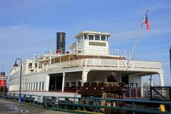 Eureka historic steamship docked at Hyde Street Pier in San Francisco