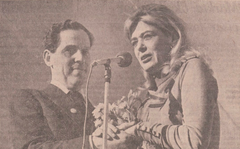 Erland Josephson and Elina Mercouri at Gröna Lund in 1968 during Söndag för Grekland event