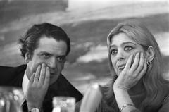 Melina Mercouri arriving, photographed in black and white on May 14, 1968