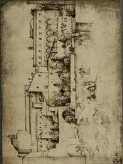 Early 16th-century view of Chiesa e Convento dell'Annunziata and Ospedale degli Innocenti from the Dominican garden of San Marco in Florence