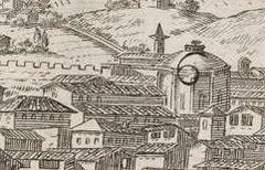 Historical view of Florence city from Muricciolo del Prato by Valerio Spada circa 1650