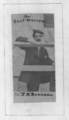 Captain F.N. Bonneau standing three-quarters length facing right in prison at Fort Warren Boston Massachusetts