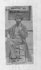 Dr. Hambleton seated in prison at Fort Warren Boston facing slightly left
