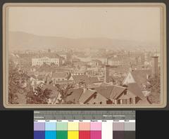 Cityscape view from the Polytechnic with barracks including Urania-Wache, Amtshaus I, Alte Kaserne in Zurich
