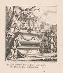 Historic engraving of Bullinger Waisenhaus orphanage in Zürich from 1778