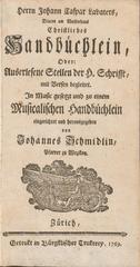 Cover page of Handbüchlein Schmidlin Lavater book published in 1769