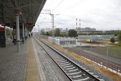 Novokhokhlovskaya MCC station platform with train arriving