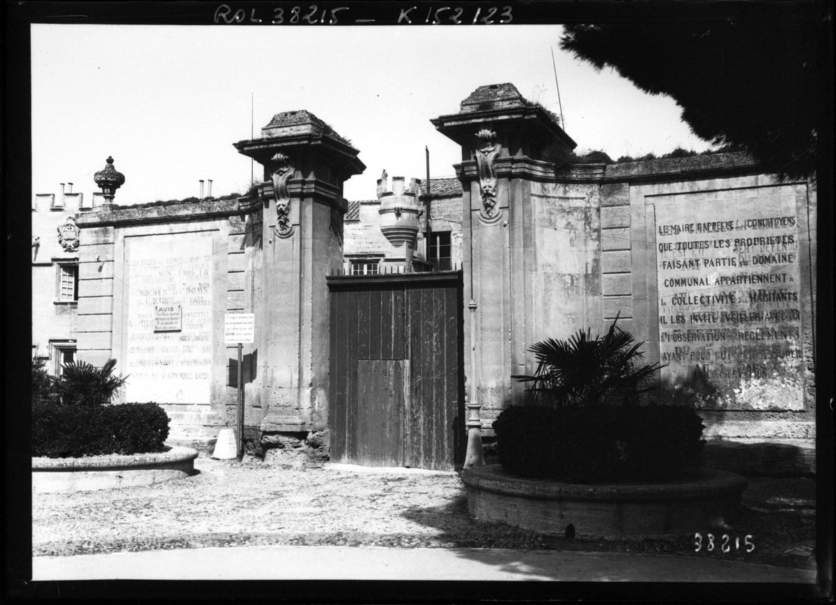 Monumental gates of seminar in Avignon, Vaucluse, France circa 1914