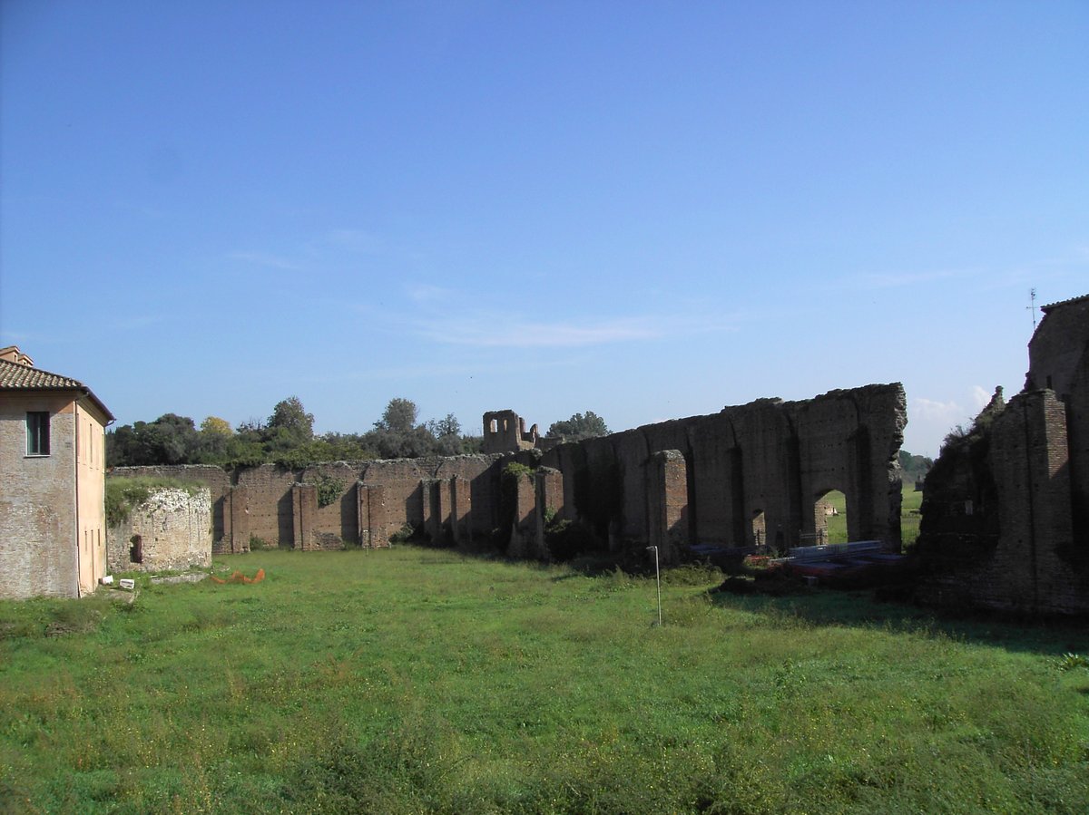 Mausoleum of Romulus and quadriportico at Circus of Maxentius on the Appian Way in Rome