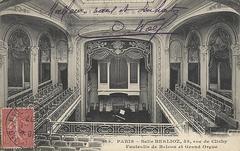 Salle Berlioz interior at 55 rue de Clichy, Paris 9ème, 1907