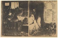 Painting by Édouard Vuillard titled La Vie Muette, Lisez la Revue Blanche, and Une Nuit d'Avril à Céos from 1894