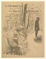 Vintage theater program cover La Vie Muette by Théâtre de l'Oeuvre November 1894