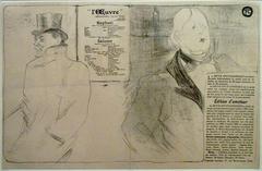 1896 art programme for 'Raphael' and 'Salome' by Henri de Toulouse-Lautrec featuring portraits of Romain Coolus and Oscar Wilde