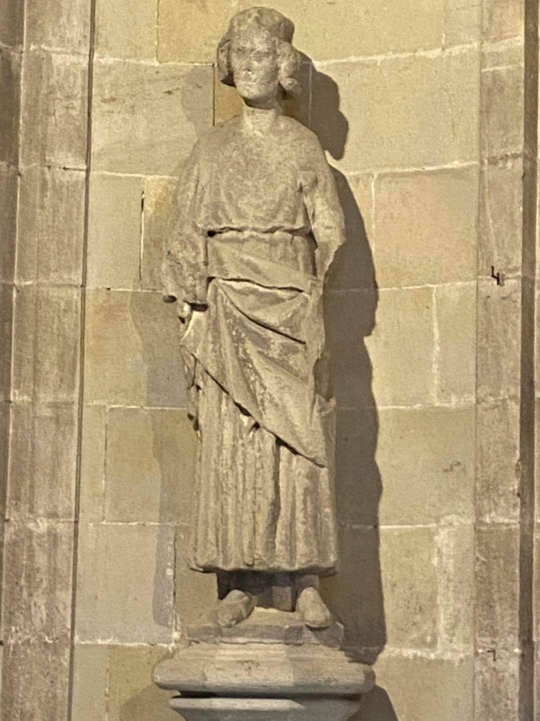 Statue of Saint-Louis sculpted around 1330 in Saint-Vincent Church Carcassonne