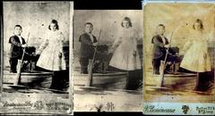 Original and altered photographs of Carlos Gardel with Francisca Franchini from 1894 and later periods