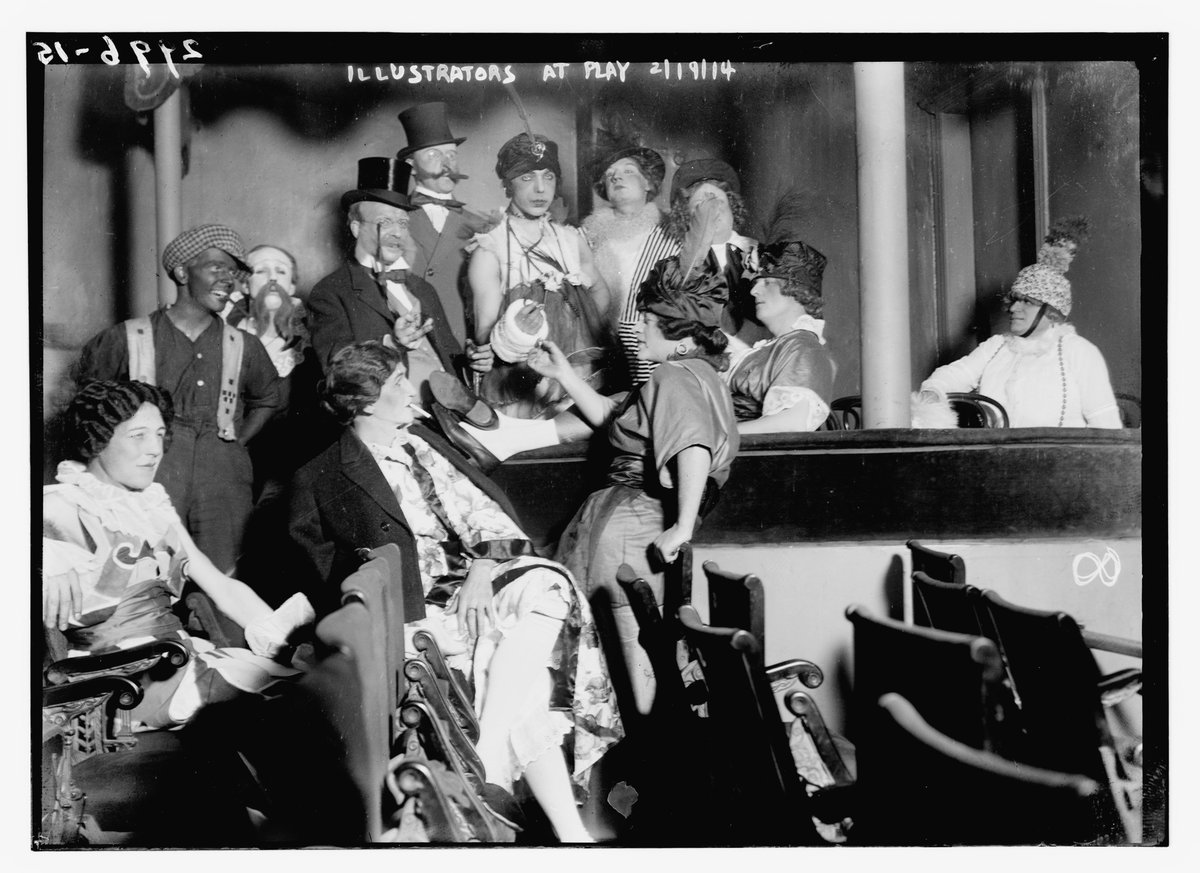 Society of Illustrators members attending a play at Berkeley Theater in Manhattan on February 19, 1914