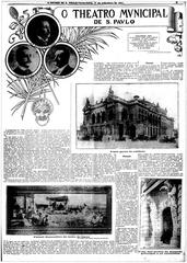 First page of the newspaper O Estado de S. Paulo covering the inauguration of Theatro Municipal de São Paulo on September 11, 1911