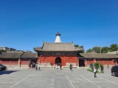 Miaoying Temple, ancient Buddhist temple with white pagoda tower