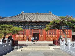 Miaoying Temple ancient architectural structure with traditional curved roof and intricate details