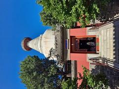 Front view of Miaoying Temple with intricate architectural details
