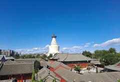 Miaoying Temple ancient architectural roof with detailed carvings