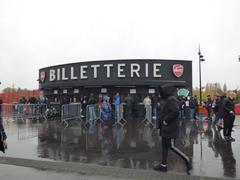 Ticket counters at Stade du Hainaut before Valenciennes FC vs RC Lens Ligue 2 match on November 10, 2018
