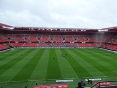 Tribune Nungesser at Stade du Hainaut before Valenciennes FC vs RC Lens Ligue 2 football match on November 10, 2018