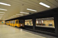 Budapest metro line 1 train at Széchenyi thermal bath station