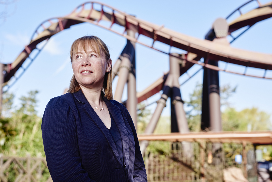 Dawn Elson enjoying her visit at Thorpe Park in 2016