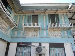 Facade and interior of Baldomero Aguinaldo Shrine museum with tombs in Binakayan, Kawit, Cavite